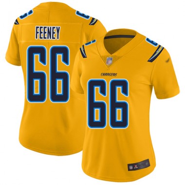 Los Angeles Chargers NFL Football Dan Feeney Gold Jersey Women Limited  #66 Inverted Legend